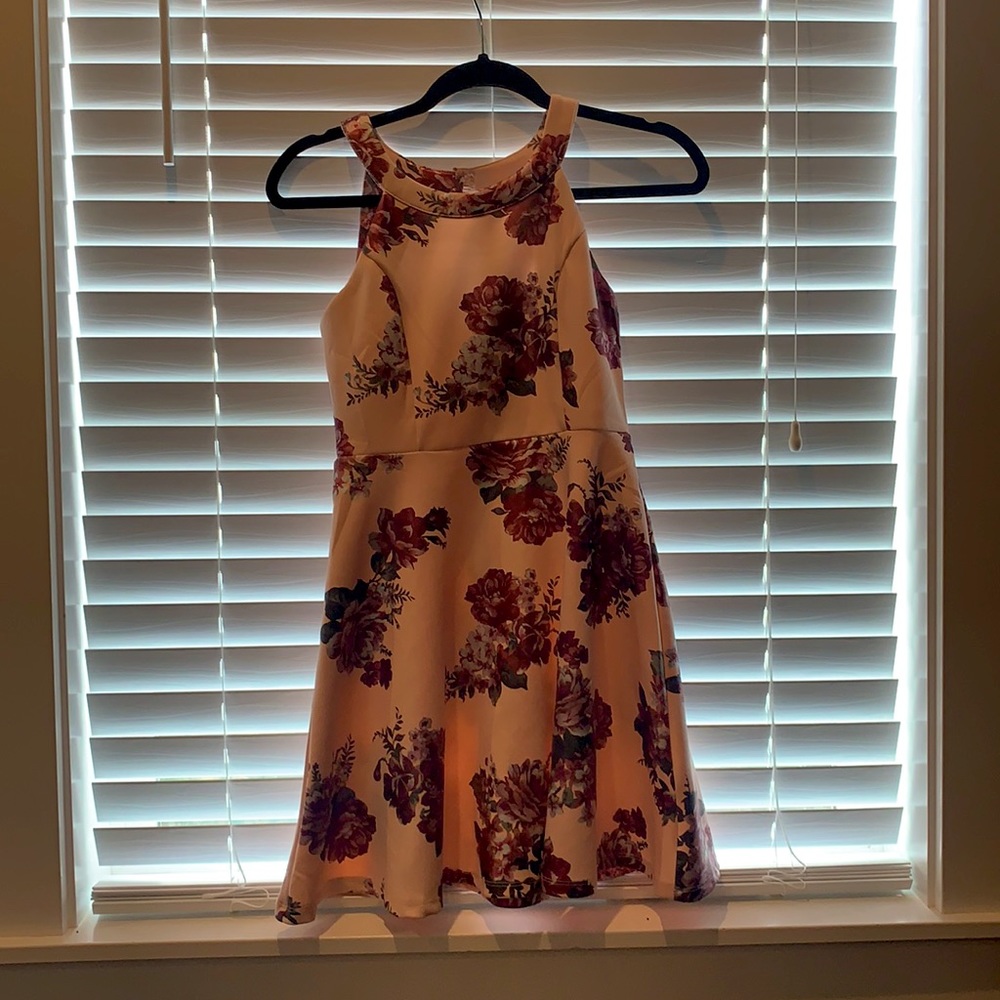 Pink dress with flowers